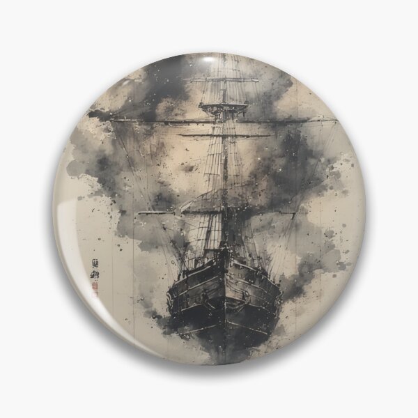Item preview, Sailing ship in ink and watercolor designed and sold by Mianku | Für das Leben.