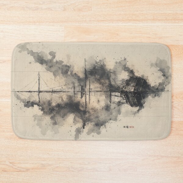 Item preview, Sailing ship in ink and watercolor designed and sold by Mianku | Für das Leben.