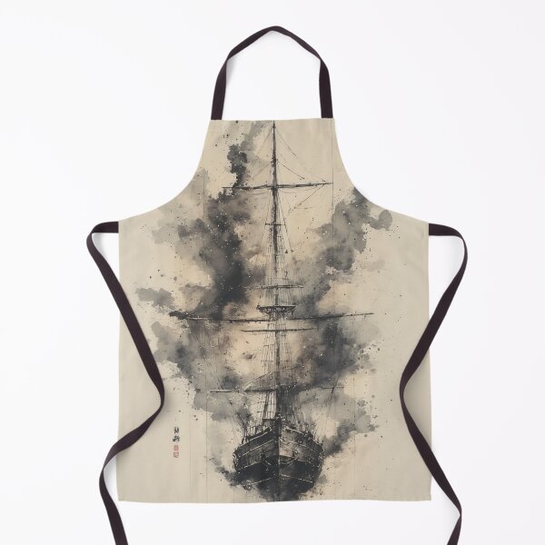 Item preview, Sailing ship in ink and watercolor designed and sold by Mianku | Für das Leben.