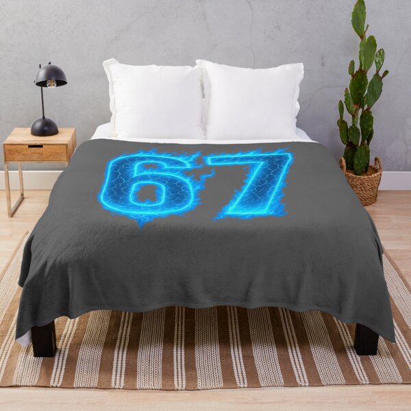 Item preview, 67 Six Seven Blue Flame Colorful Cool Funny 6 7 Meme T-Shirt designed and sold by KristineLi.