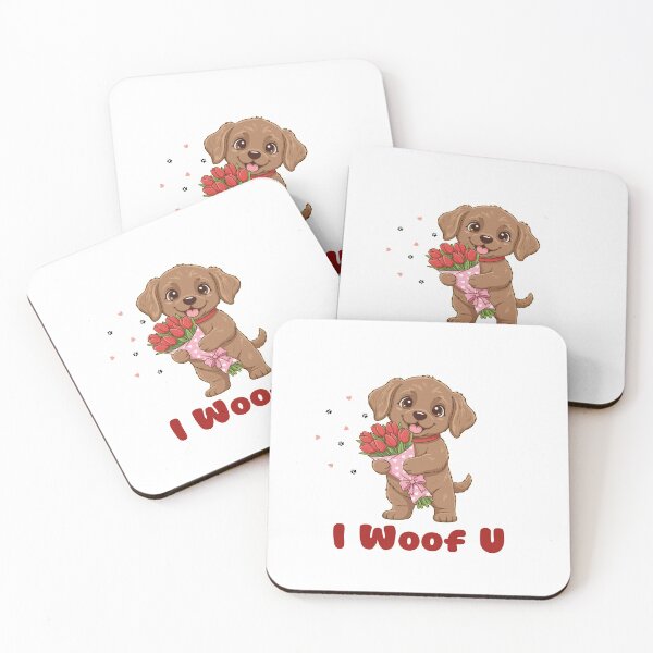 Item preview, I Woof U Chesapeake Bay Retriever Puppy with Flowers – Sweet Dog Love Design designed and sold by The Real Life Symphony.