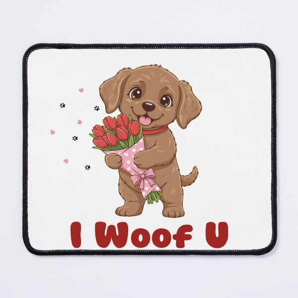 Item preview, I Woof U Chesapeake Bay Retriever Puppy with Flowers – Sweet Dog Love Design designed and sold by The Real Life Symphony.