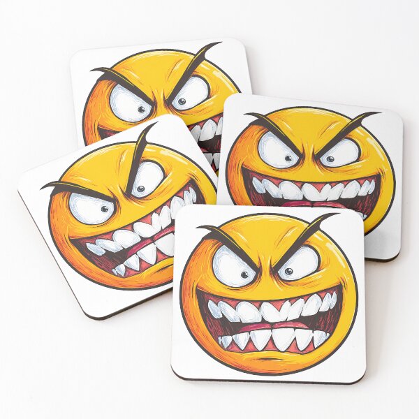 Item preview, Evil Grinning Emoji with Sharp Teeth - Horror Smiley Face Sticker Art designed and sold by DesignArtist.ia.