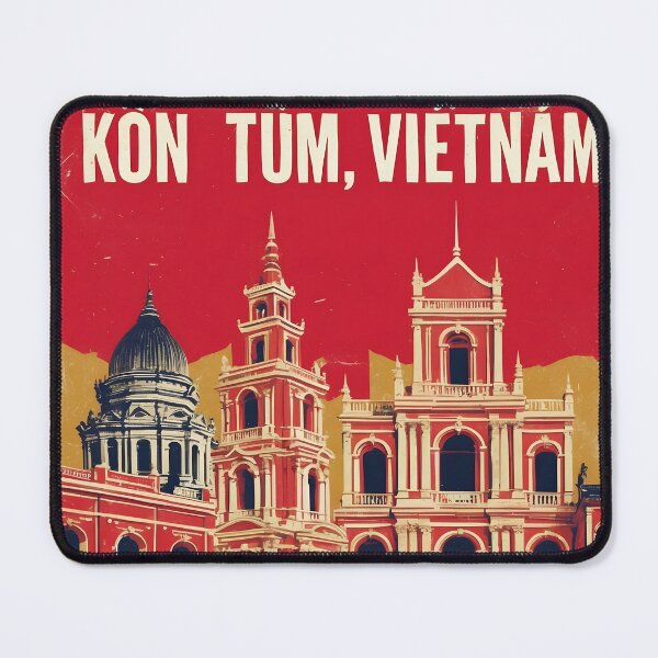 Item preview, Kon Tum Vietnam 1950s Retro Poster Tourism designed and sold by TravelersGems.