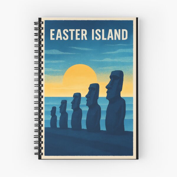 Item preview, Easter Island Sunset Poster - Moai Silhouette Melancholy Gradient designed and sold by Cosmopolis.