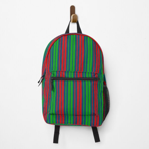 Item preview, Red Green Stripes On Blue Pattern Design designed and sold by PatternTitan.