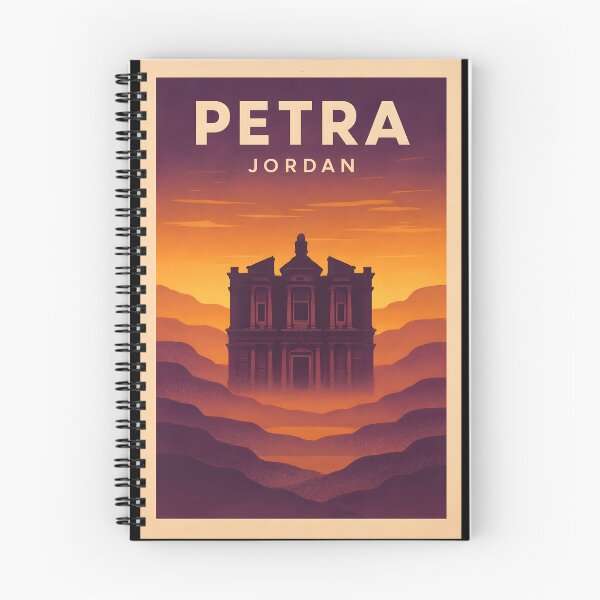 Item preview, Petra Sunset Poster - Al‑Khazneh Silhouette Desert Gradient designed and sold by Cosmopolis.
