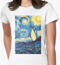 Debian Starry Night Women's Fitted T-Shirt