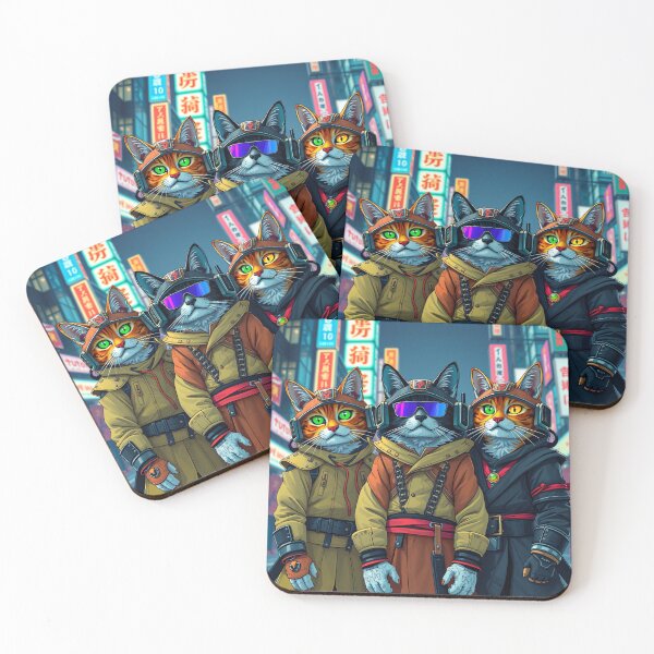 Item preview, Atomic Samurai Cat Squad designed and sold by MooDigitalArt.