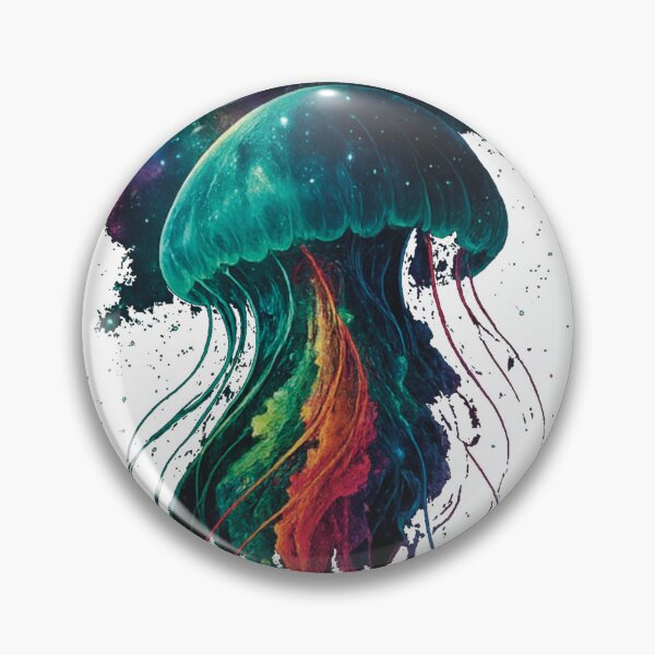Item preview, Cosmic Jellyfish with radiant colors and galactic flair designed and sold by WeberInked.