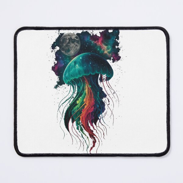 Item preview, Cosmic Jellyfish with radiant colors and galactic flair designed and sold by WeberInked.