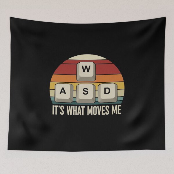 Item preview, WASD It's What Moves Me Retro Sunset Gamer designed and sold by MotivaChic.