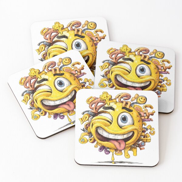 Item preview, Crazy Detailed Emoji Illustration - Street Art Smiley Face with Steampunk Elements designed and sold by DesignArtist.ia.