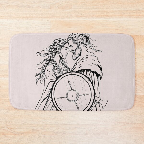 Item preview, Norse Warrior Lovers Line Art designed and sold by The KarmIQsphere Collective.