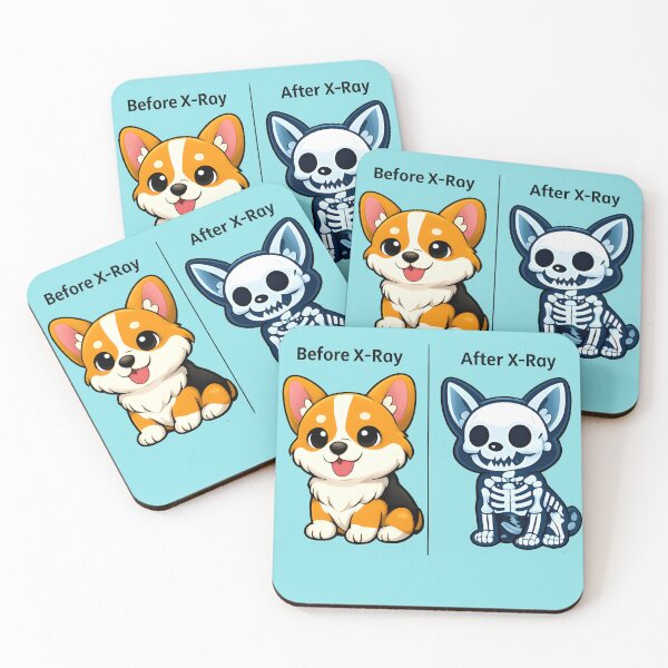Item preview, Before and After X-Ray – Funny Veterinary Radiology Design designed and sold by Bettybee00.