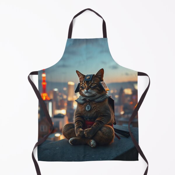 Item preview, Zen Samurai Cat Cyberpunk designed and sold by MooDigitalArt.