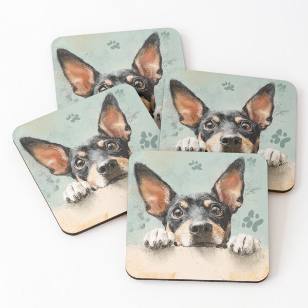 Item preview, Brazilian Terrier Peeking over Wall 01 designed and sold by Elisabeth Lucas.