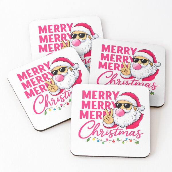 Item preview, Merry Merry Merry Christmas – Cool Santa Holiday Typography Design designed and sold by BABUSHOP5.