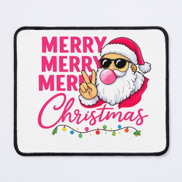 Item preview, Merry Merry Merry Christmas – Cool Santa Holiday Typography Design designed and sold by BABUSHOP5.