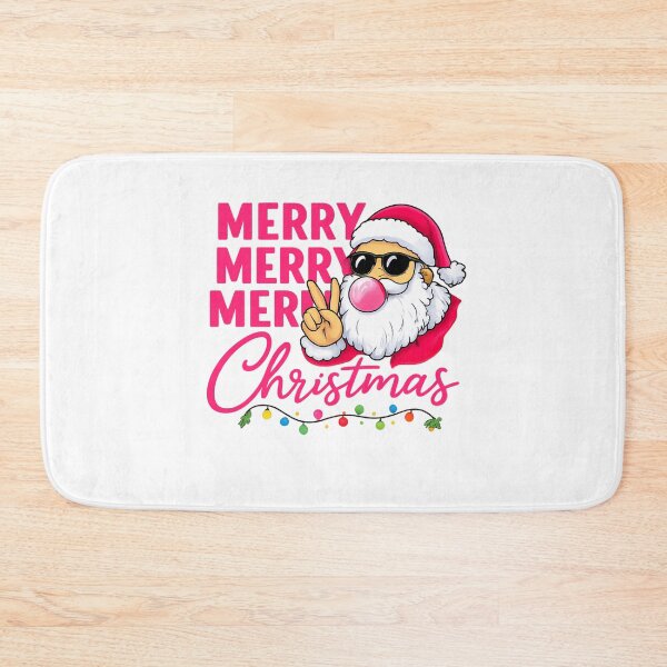 Item preview, Merry Merry Merry Christmas – Cool Santa Holiday Typography Design designed and sold by BABUSHOP5.
