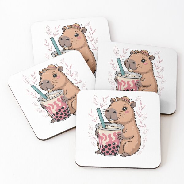 Item preview, Cute Capybara Loves Drinking Bubble Tea designed and sold by belladesign7.