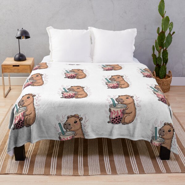 Item preview, Cute Capybara Loves Drinking Bubble Tea designed and sold by belladesign7.
