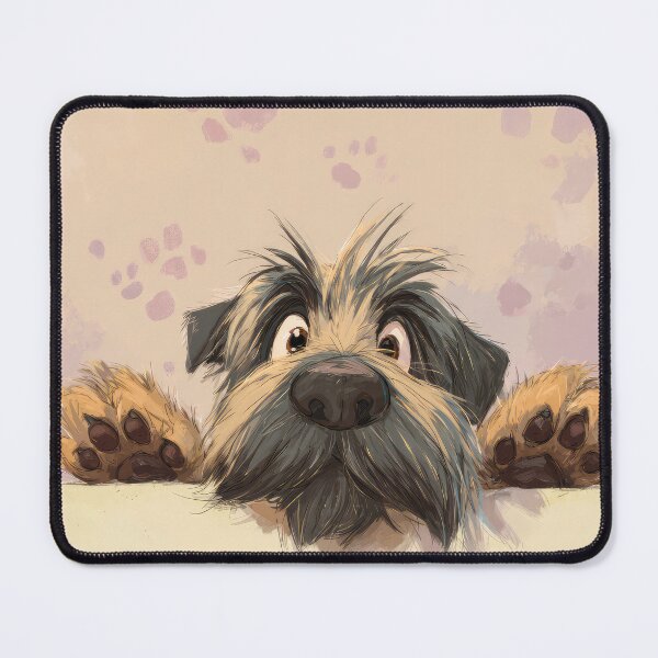 Item preview, Briard Peeking over Wall 01 designed and sold by Elisabeth Lucas.