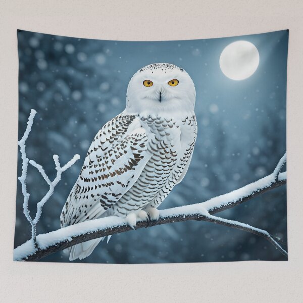Item preview, Winter Watcher – Cozy Owl in a Snowy Wonderland designed and sold by PawPrintedArt.
