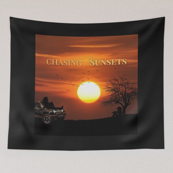 Item preview, Chasing Sunsets – Freedom Silhouette Adventure Sunset Aesthetic Art designed and sold by glowtrendz.