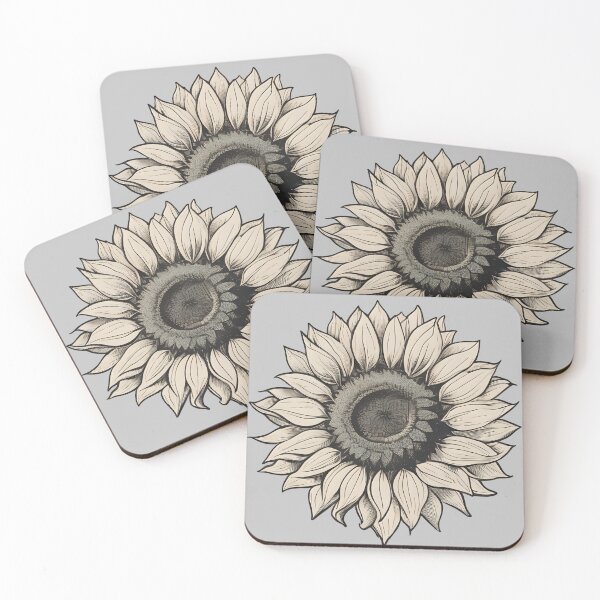 Item preview, Sunflower floral illustration with minimalist line drawing style. designed and sold by MissYouONLY.