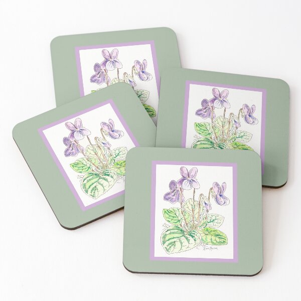 Item preview, Viola Odorata - watercolor illustration designed and sold by Annie Mason Art.