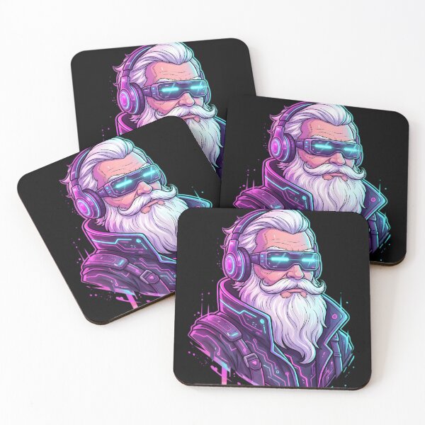 Item preview, Cyber Santa Neon Futuristic Art designed and sold by SoulenCify.