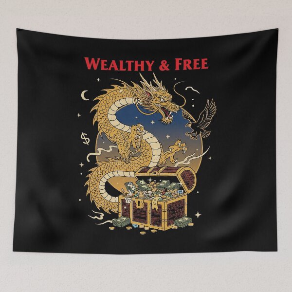 Item preview, Wealthy And Free Golden Dragon Treasure Chest designed and sold by zzz888.