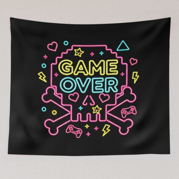 Item preview, Game Over Neon Skull Gamer Logo – Cyberpunk Gaming Design designed and sold by GlobalBoom.