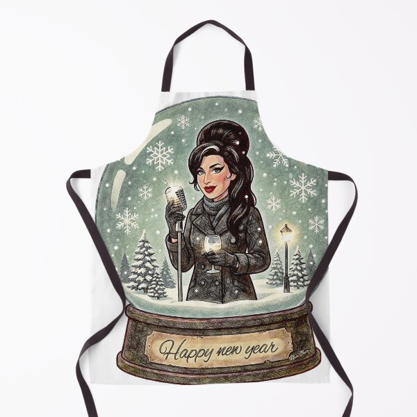 Item preview, Amy Retro Snow Globe – Happy New Year designed and sold by Hen-C-Art.