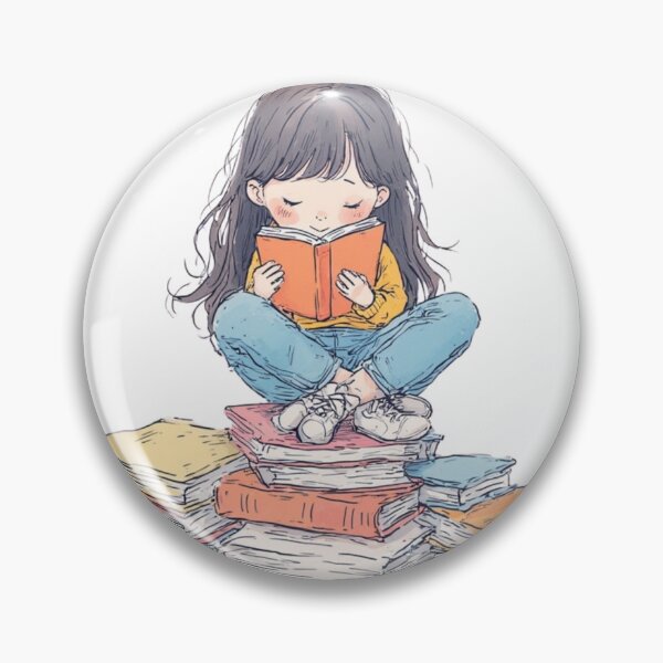 Item preview, Cozy Girl Reading Books Illustration – Soft Academic Aesthetic Art designed and sold by crizzycreates.