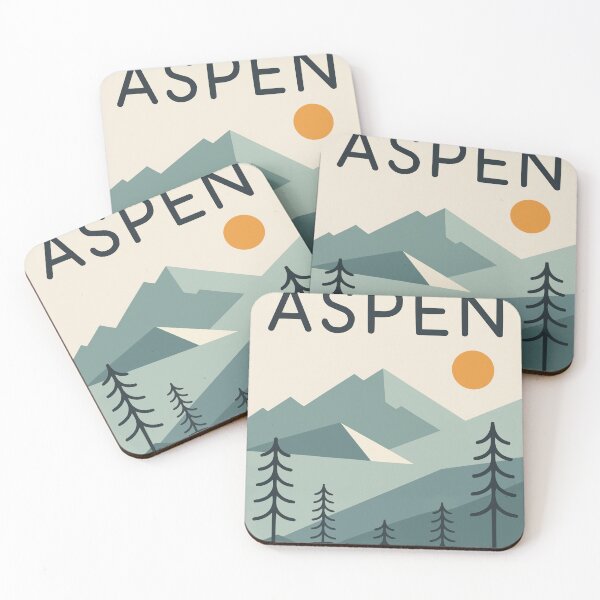 Item preview, ASPEN Travel Art – Modern Mountain Resort Illustration designed and sold by MarkedArtPrints.