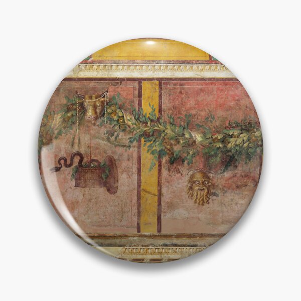 Item preview, ANTIQUE ROMAN FRESCO ,SATYR MASK,GARLAND WITH FRUITS ,LEAVES AND SERPENT designed and sold by BulganLumini.