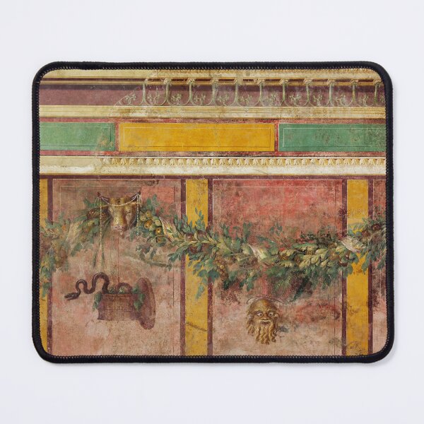 Item preview, ANTIQUE ROMAN FRESCO ,SATYR MASK,GARLAND WITH FRUITS ,LEAVES AND SERPENT designed and sold by BulganLumini.