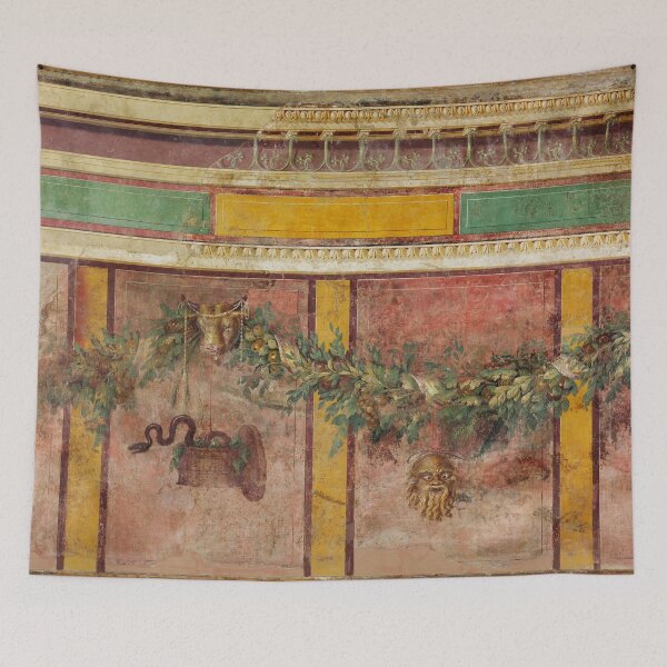 Item preview, ANTIQUE ROMAN FRESCO ,SATYR MASK,GARLAND WITH FRUITS ,LEAVES AND SERPENT designed and sold by BulganLumini.