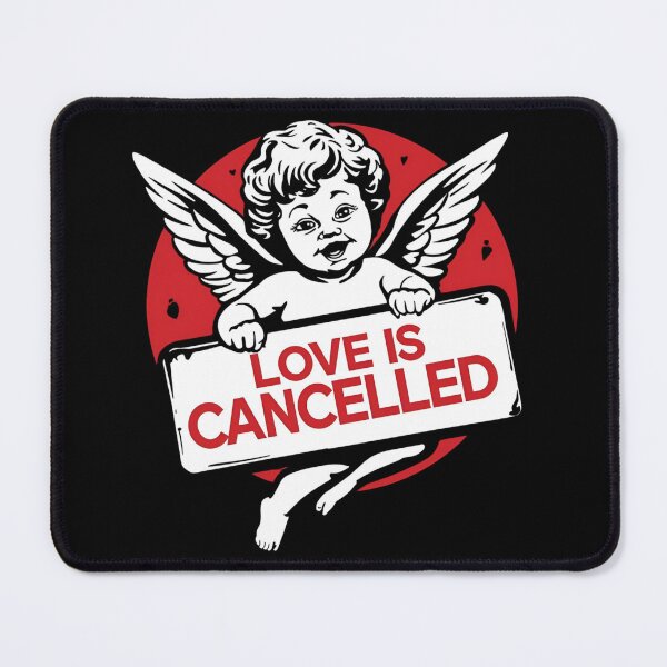 Item preview, Cupid sitting with a protest sign saying “Love Is Cancelled” 2 designed and sold by Neon G.