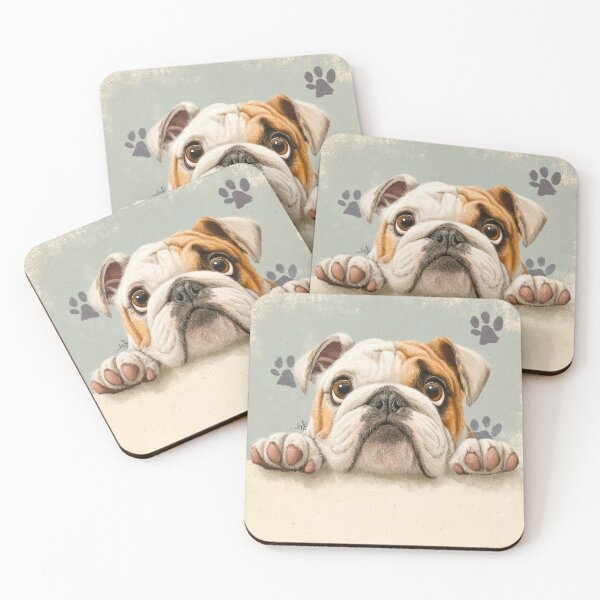 Item preview, Bulldog Peeking over Wall 01 designed and sold by Elisabeth Lucas.