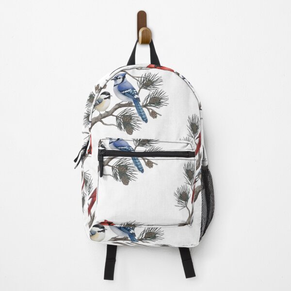 Item preview, Watercolor Woodland Birds – Cardinal Blue Jay and Chickadee Illustration designed and sold by YYoYY.