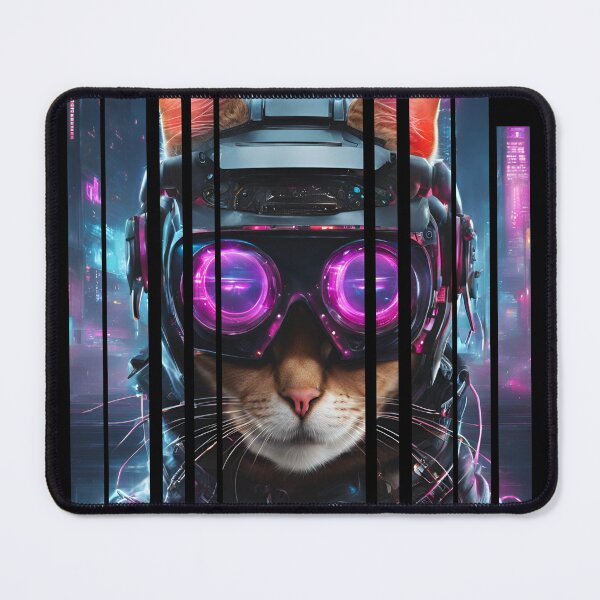Item preview, Cyber cat whit neon glasses 2 designed and sold by Neon G.