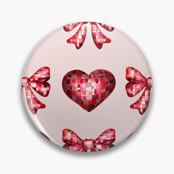 Item preview, Red Heart Disco Ball Coquette Ribbon Aesthetic designed and sold by au2515.
