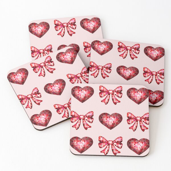 Item preview, Red Heart Disco Ball Coquette Ribbon Aesthetic designed and sold by au2515.