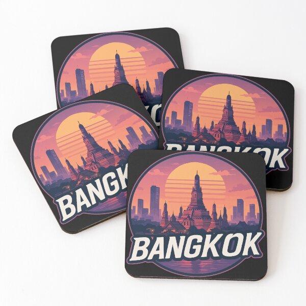 Item preview, Bangkok Thailand Retrowave Travel designed and sold by TomFrontierArt.