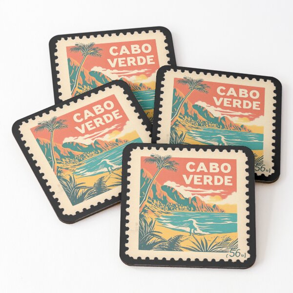 Item preview, Vintage Cabo Verde Postage Stamp Art - Tropical Atlantic Island Landscape designed and sold by tiigerdad.