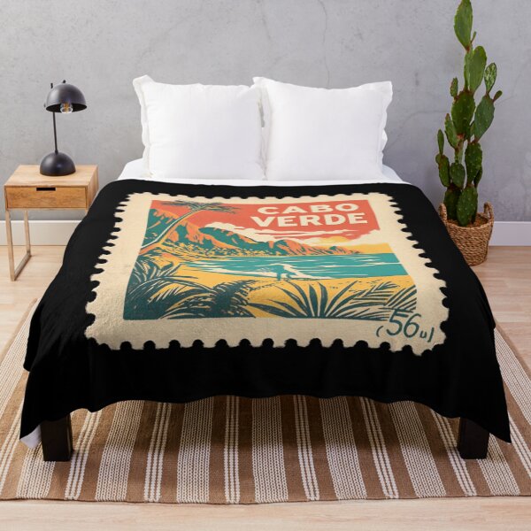 Item preview, Vintage Cabo Verde Postage Stamp Art - Tropical Atlantic Island Landscape designed and sold by tiigerdad.