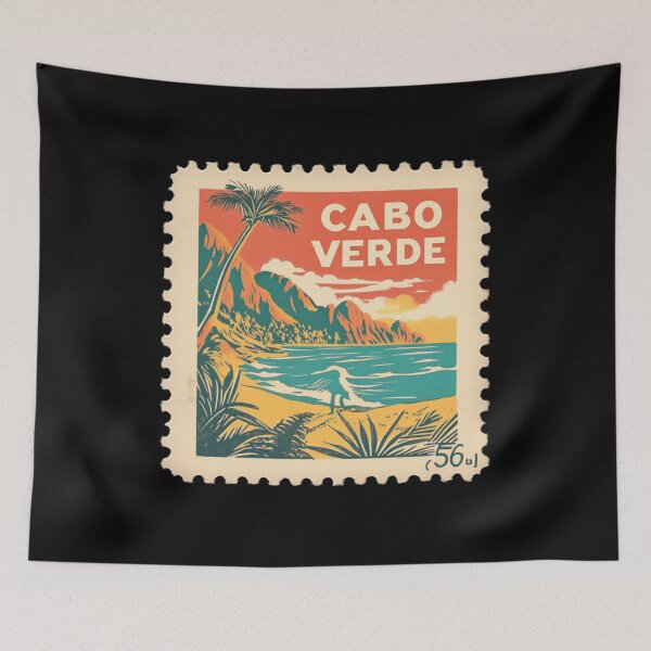 Item preview, Vintage Cabo Verde Postage Stamp Art - Tropical Atlantic Island Landscape designed and sold by tiigerdad.